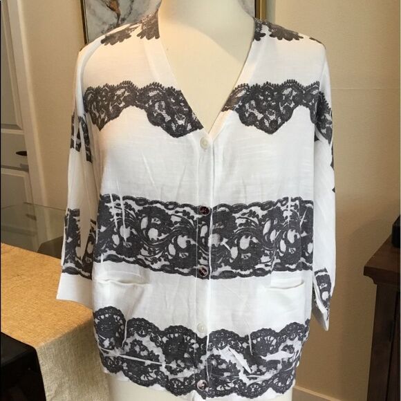 LOVE COUTURE CARDIGAN WHITE OFF SIZE L - Picture 6 of 8